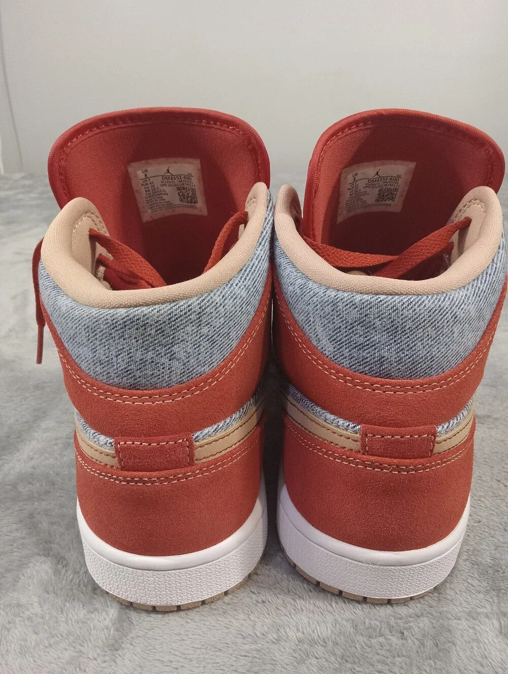 Air Jordan High Top Sneakers in Red and Grey Size 8 NWT